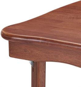 img 1 attached to 🎴 MECO STAKMORE Folding Card Table with Scalloped Edge in Elegant Cherry Finish