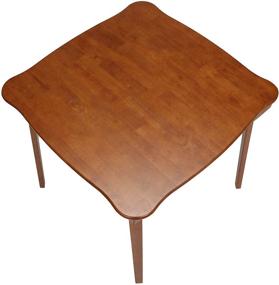 img 2 attached to 🎴 MECO STAKMORE Folding Card Table with Scalloped Edge in Elegant Cherry Finish