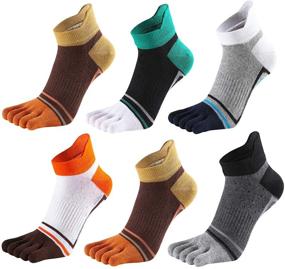 img 4 attached to 🧦 Cotton Athletic Wicking Socks with Finger-Free Design