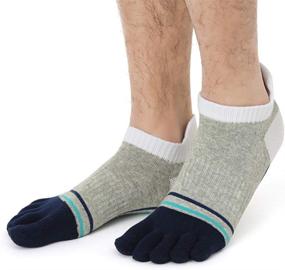 img 2 attached to 🧦 Cotton Athletic Wicking Socks with Finger-Free Design