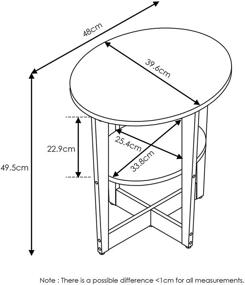 img 3 attached to 🪑 FURINNO Walnut End Table: Stylish and Functional Furniture for Your Living Space