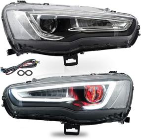 img 4 attached to 💡 VLAND LED фары для Mitsubishi Lancer 2008-2020 | Демонические глаза | Подключение и воспроизведение | Хромовое покрытие