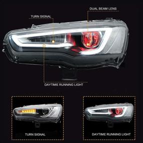 img 2 attached to 💡 VLAND LED фары для Mitsubishi Lancer 2008-2020 | Демонические глаза | Подключение и воспроизведение | Хромовое покрытие