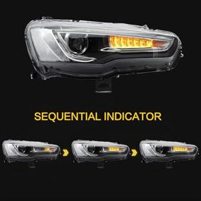 img 3 attached to 💡 VLAND LED фары для Mitsubishi Lancer 2008-2020 | Демонические глаза | Подключение и воспроизведение | Хромовое покрытие