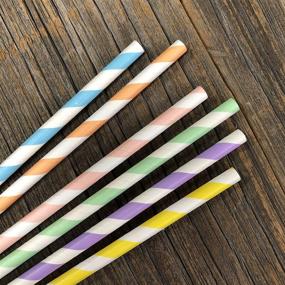 img 2 attached to Pastel Stripe Paper Straws Lavender