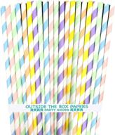 pastel stripe paper straws lavender logo
