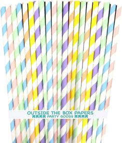 img 4 attached to Pastel Stripe Paper Straws Lavender