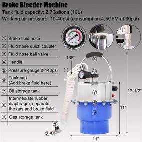 img 3 attached to 🔧 YSTOOL Pneumatic Brake Bleeder Kit with Master Cylinder Adapters & Waste Oil Collection Bottle (Blue) - Efficient Fluid Bleeding & Oil Change Tool Set