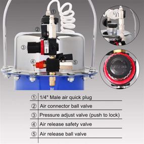 img 2 attached to 🔧 YSTOOL Pneumatic Brake Bleeder Kit with Master Cylinder Adapters & Waste Oil Collection Bottle (Blue) - Efficient Fluid Bleeding & Oil Change Tool Set