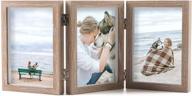 🖼️ aevete triple 5x7 picture frames: elegant hinged wood frame with 3 vertical openings and glass front логотип