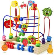 🔠 montessori activity cube developmental roller coaster wooden bead maze abacus learning toy for 1 year old 12-18 months baby kids – ideal christmas birthday gifts for infant toddlers boys girls aged 1-2 years logo
