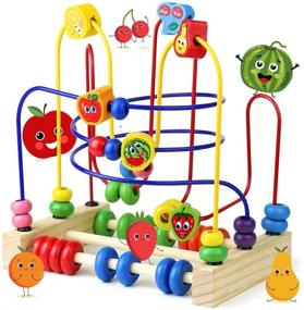 img 4 attached to 🔠 Montessori Activity Cube Developmental Roller Coaster Wooden Bead Maze Abacus Learning Toy for 1 Year Old 12-18 Months Baby Kids – Ideal Christmas Birthday Gifts for Infant Toddlers Boys Girls Aged 1-2 Years