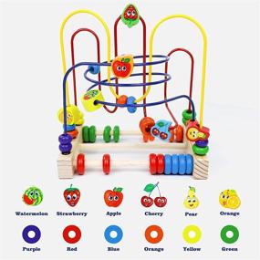 img 2 attached to 🔠 Montessori Activity Cube Developmental Roller Coaster Wooden Bead Maze Abacus Learning Toy for 1 Year Old 12-18 Months Baby Kids – Ideal Christmas Birthday Gifts for Infant Toddlers Boys Girls Aged 1-2 Years