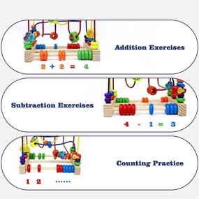 img 1 attached to 🔠 Montessori Activity Cube Developmental Roller Coaster Wooden Bead Maze Abacus Learning Toy for 1 Year Old 12-18 Months Baby Kids – Ideal Christmas Birthday Gifts for Infant Toddlers Boys Girls Aged 1-2 Years