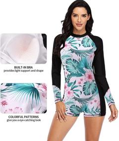 img 1 attached to 🌺 Floral Sleeve Swimsuits: A Smart Protection for Women's Clothing by ATTRACO