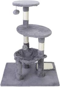 img 4 attached to petellow Cat Tree 29''/30'' with Scratching Posts & Perch Hammock - Small Cat Activity Tree for Small Cats Kittens - Beige/Grey