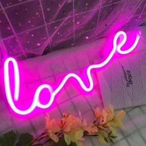 img 1 attached to 🌟 Iceagle Love Neon Signs: Illuminate Your Space with USB/Battery-Powered Decor Light for Bedroom, Christmas & Party Ambiance in Girls' Living Room (Pink)