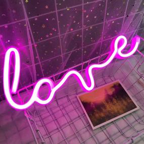 img 2 attached to 🌟 Iceagle Love Neon Signs: Illuminate Your Space with USB/Battery-Powered Decor Light for Bedroom, Christmas & Party Ambiance in Girls' Living Room (Pink)