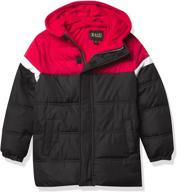 ixtreme colorblock puffer jacket black logo