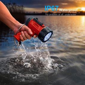 img 2 attached to 🔦 YIERBLUE Rechargeable Spotlight: 2000 Lumen LED, Waterproof Handheld Flashlight Searchlight with Red Light Filter - 10000mAh Long Running