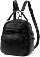 👜 kasqo convertible shoulder backpack: stylish girls black women's handbag & wallet combo for fashionable versatility logo