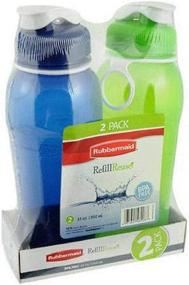 img 1 attached to 🚰 Rubbermaid Refill Reuse Chug Water Bottles: Flip-Top Lid, BPA-Free, 32oz, 2 Pack – Easy to Carry with Finger Loop