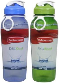 img 2 attached to 🚰 Rubbermaid Refill Reuse Chug Water Bottles: Flip-Top Lid, BPA-Free, 32oz, 2 Pack – Easy to Carry with Finger Loop