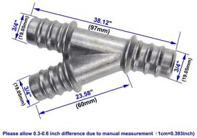 img 3 attached to 🔧 Enhanced Aluminum HVAC Return Heater Y-Type Hose Splicer Connector Pipe Tube/Fitting Return Hose for 2008-09 Dodge Grand Caravan/Chrysler Town & Country 3.8L 230CID / 4.0L 241CID V6 Engine