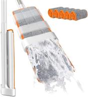 hands-free microfiber flat mop 360 with self-wringing feature for hardwood floors and windows - includes 5 washable microfiber pads logo