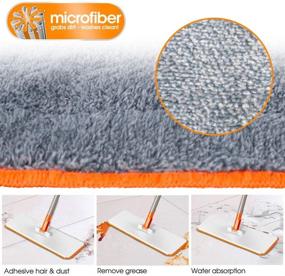 img 2 attached to Hands-Free Microfiber Flat Mop 360 with Self-Wringing Feature for Hardwood Floors and Windows - Includes 5 Washable Microfiber Pads