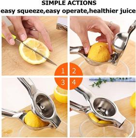 img 1 attached to 🍋 Stainless Steel Small Lemon Squeezer with Lime Press - Manual Fruit Juice Extractor for Citrus, Oranges, and Vegetables - Solid Silver Lime Hand Squeezer Juicer