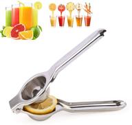 🍋 stainless steel small lemon squeezer with lime press - manual fruit juice extractor for citrus, oranges, and vegetables - solid silver lime hand squeezer juicer logo