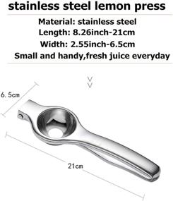 img 2 attached to 🍋 Stainless Steel Small Lemon Squeezer with Lime Press - Manual Fruit Juice Extractor for Citrus, Oranges, and Vegetables - Solid Silver Lime Hand Squeezer Juicer