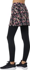 img 1 attached to slimour Women's Leggings with Attached Skirt: Perfect for Tennis, Golf, Exercise, and Hiking!