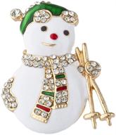 lux аксессуары золотой эмалевый рождественский праздник 🎄 брошь-булавка "ложный снеговик паве": праздничный и стильный праздничный аксессуар. логотип
