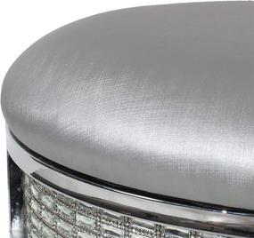 img 2 attached to 💎 Hillsdale Furniture Glam Backless Diamond Band Vanity Stool in Chrome