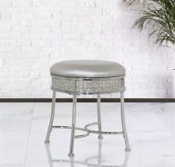 💎 hillsdale furniture glam backless diamond band vanity stool in chrome логотип