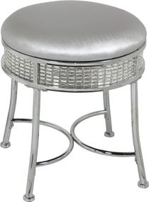 img 3 attached to 💎 Hillsdale Furniture Glam Backless Diamond Band Vanity Stool in Chrome