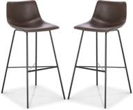 👍 poly and bark paxton 29” bar stool set review: stylish & sturdy brown stools (set of 2) logo