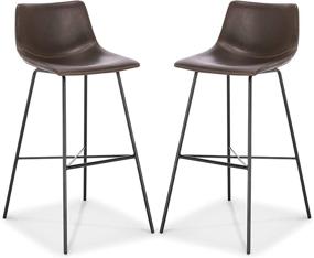 img 4 attached to 👍 Poly and Bark Paxton 29” Bar Stool Set Review: Stylish & Sturdy Brown Stools (Set of 2)