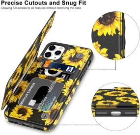 img 2 attached to 🌻 LETO iPhone 11 Pro Max Case - Leather Wallet Flip Folio Cover with Trendy Floral Designs for Women - Card Slots - Protective Phone Case for iPhone 11 Pro Max 6.5" - Blooming Sunflowers