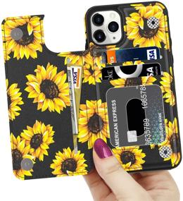 img 3 attached to 🌻 LETO iPhone 11 Pro Max Case - Leather Wallet Flip Folio Cover with Trendy Floral Designs for Women - Card Slots - Protective Phone Case for iPhone 11 Pro Max 6.5" - Blooming Sunflowers