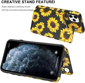 img 1 attached to 🌻 LETO iPhone 11 Pro Max Case - Leather Wallet Flip Folio Cover with Trendy Floral Designs for Women - Card Slots - Protective Phone Case for iPhone 11 Pro Max 6.5" - Blooming Sunflowers