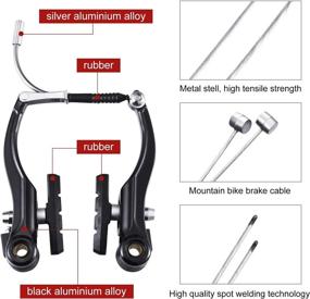 img 2 attached to Universal Bike Brakes Set with Mountain Bike Replacement - 2 Pairs Brake Set, Gear Shift Cables, End Caps, Ferrules