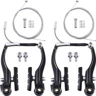 universal bike brakes set with mountain bike replacement - 2 pairs brake set, gear shift cables, end caps, ferrules logo