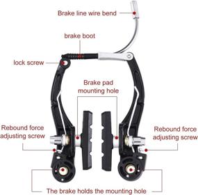 img 1 attached to Universal Bike Brakes Set with Mountain Bike Replacement - 2 Pairs Brake Set, Gear Shift Cables, End Caps, Ferrules