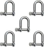🔗 premium marine grade stainless steel 316 d shackle - 5/32" (4mm) - pack of 5 логотип