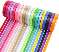 🎀 satin ribbon 2/5 inch wide - 20 vibrant colors - 600 yards - ideal for gift wrapping, crafts, sewing, party, wedding decoration logo