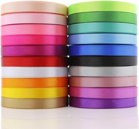 img 2 attached to 🎀 Satin Ribbon 2/5 Inch Wide - 20 Vibrant Colors - 600 Yards - Ideal for Gift Wrapping, Crafts, Sewing, Party, Wedding Decoration