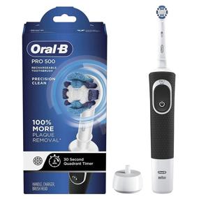 img 3 attached to 🦷 Enhance Your Oral Care Routine with Oral-B Pro 500 Electric Toothbrush – Precision Clean Brush Head, Automatic Timer, Original Black Design